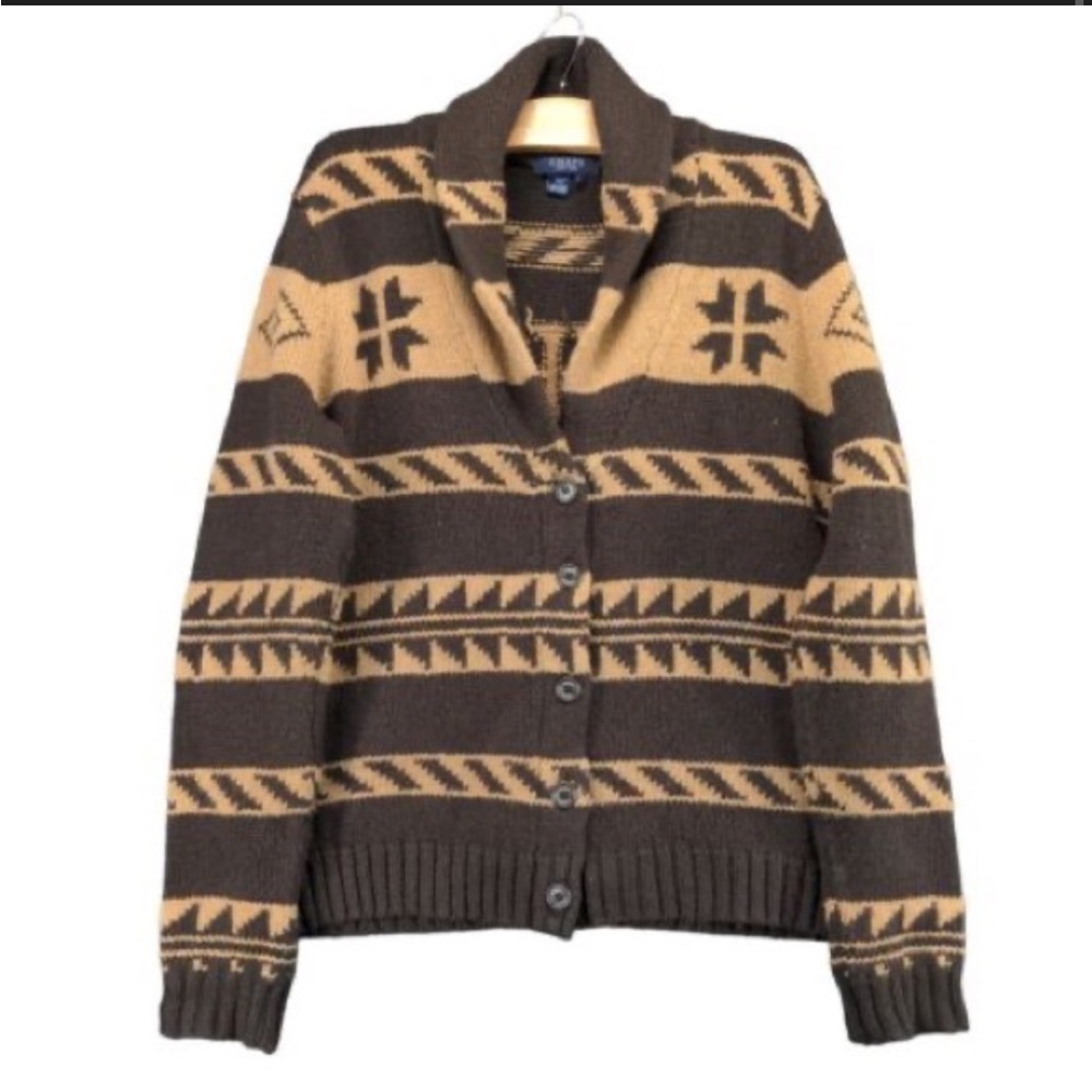 Chaps Women’s Cardigan in Brown and Tan